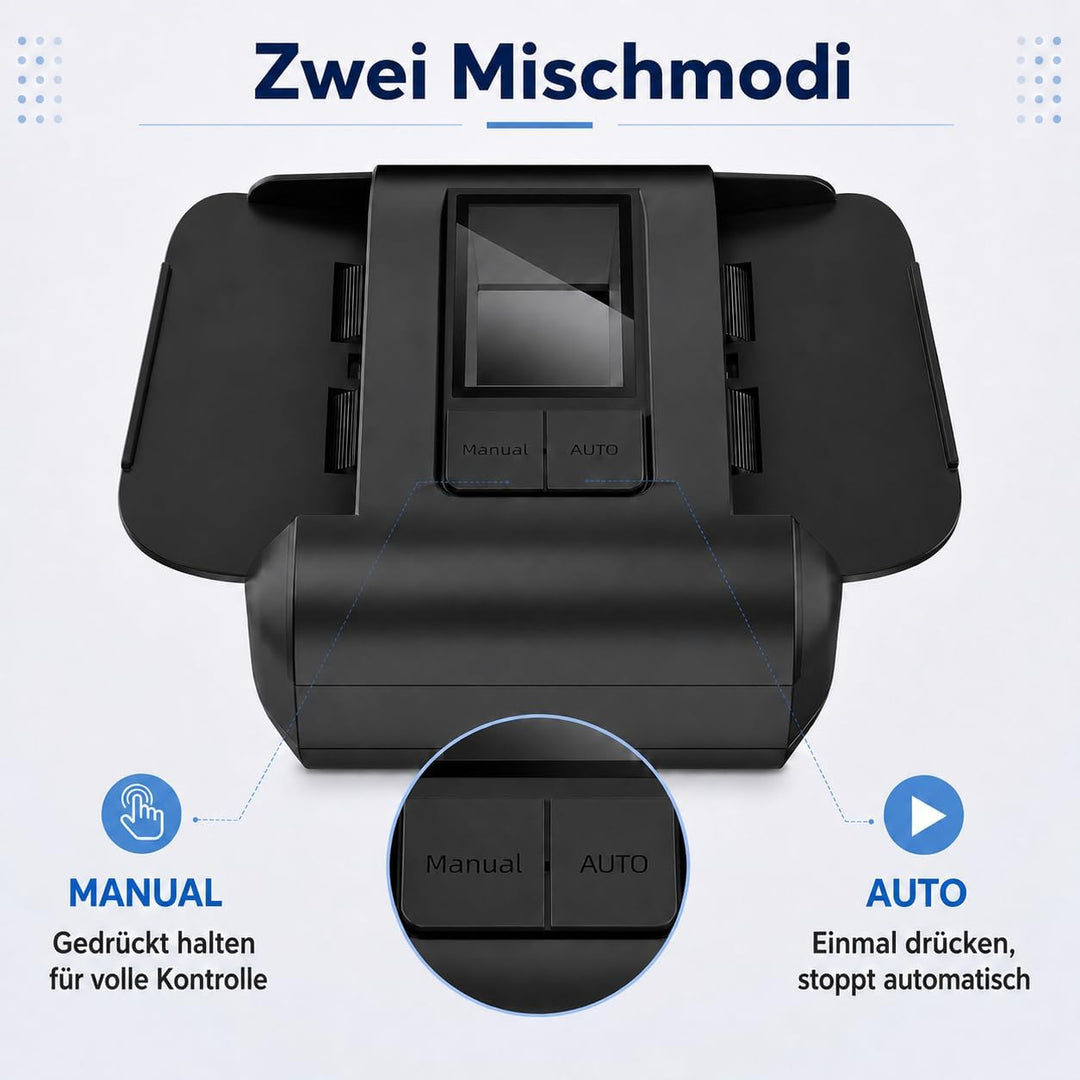 Kartenmischer für 1-2 Decks, Auto-Stop &amp; Handbetrieb, USB-betrieben | Perfekt für Poker, Blackjack u
