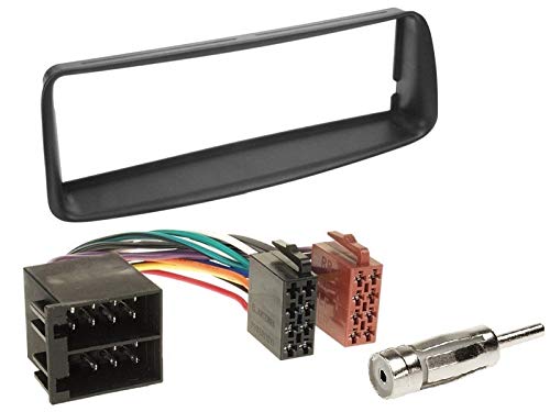 EHO 1 Din Radio Einbauset Blende Radioanschlusskabel Antennenadapter für Peugeot 206 + 206 CC 1998-2