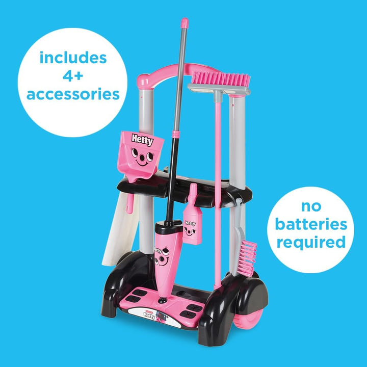 Casdon Hetty Cleaning Trolley , Hetty-Inspired Toy Cleaning Trolley For Children Aged 3+ , Wheels Ar