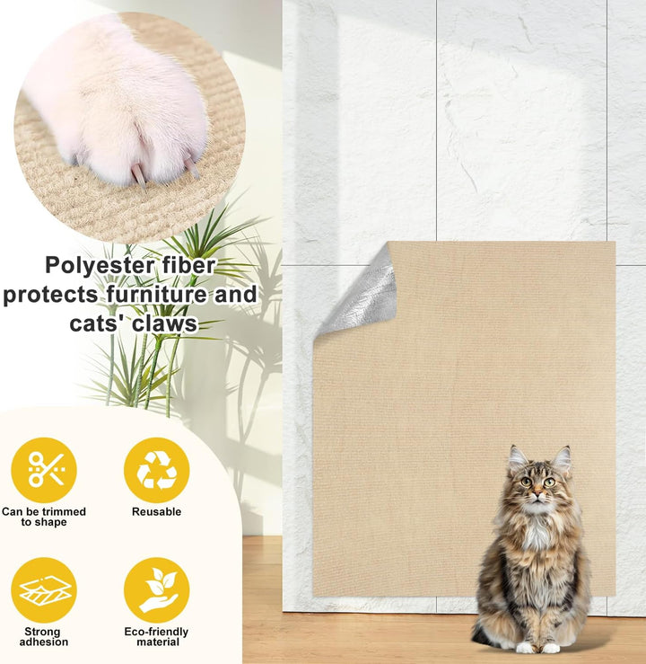 Kratzschutz Katzen Kratzmatte 200x40cm Kratzteppich Selbstklebend Katze | Wand Selbstklebende Kratzw