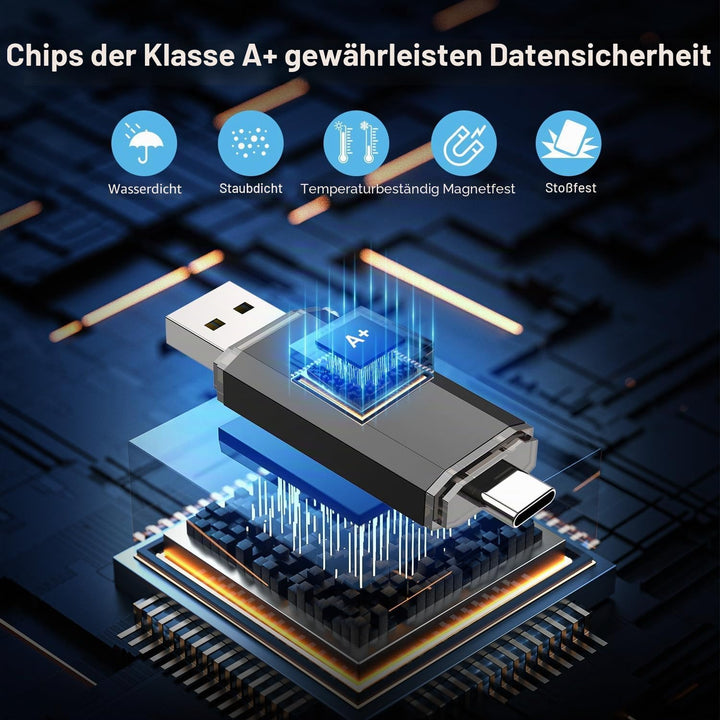 USB C OTG Stick 128GB RAOYI USB 3.0 Type C Stick Dual USB Speicherstick 2-IN-1 Flash Laufwerk 128 GB