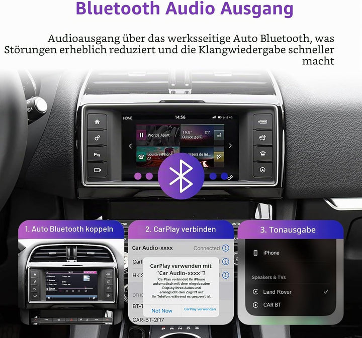 EZoneTronics Wireless CarPlay & Android Auto Retrofit Kit Decoder Box für Land Rover Jaguar Range Ro