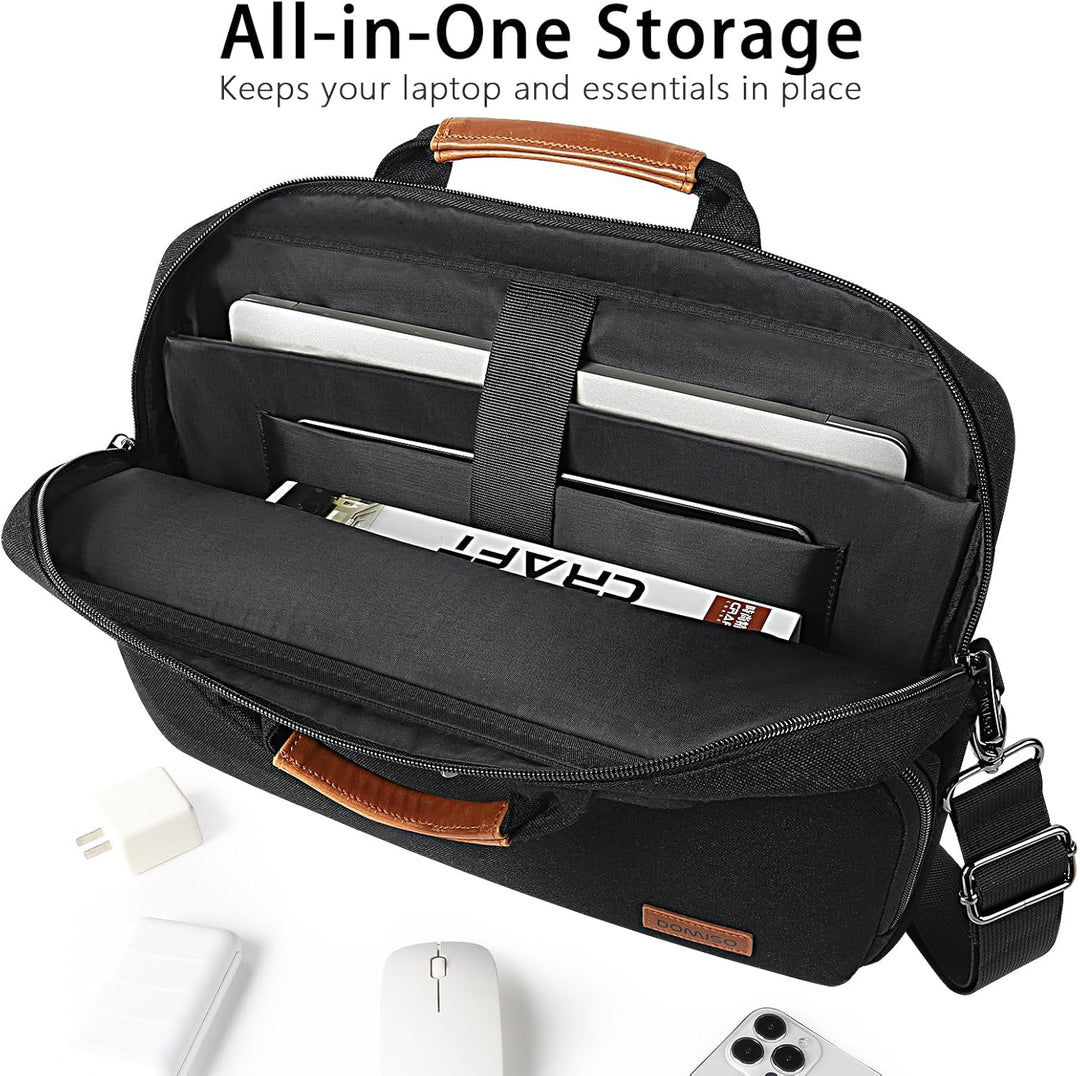 DOMISO 17 Zoll Wasserdicht Laptop Tasche Aktentasche Herren Schultertasche Notebooktasche Business f