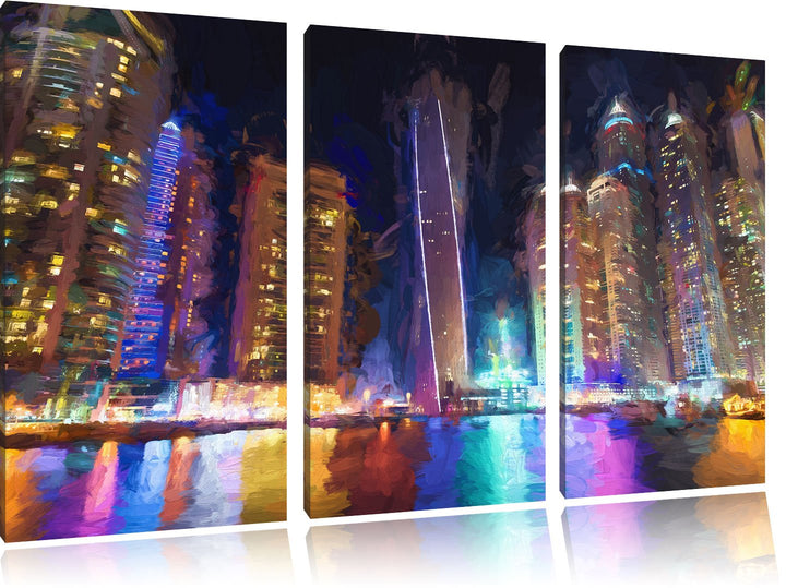Pixxprint Dubai Burj al Arab als Leinwandbild/Grösse: 3 Teilig (120x80) cm/Wandbild/Kunstdruck/ferti