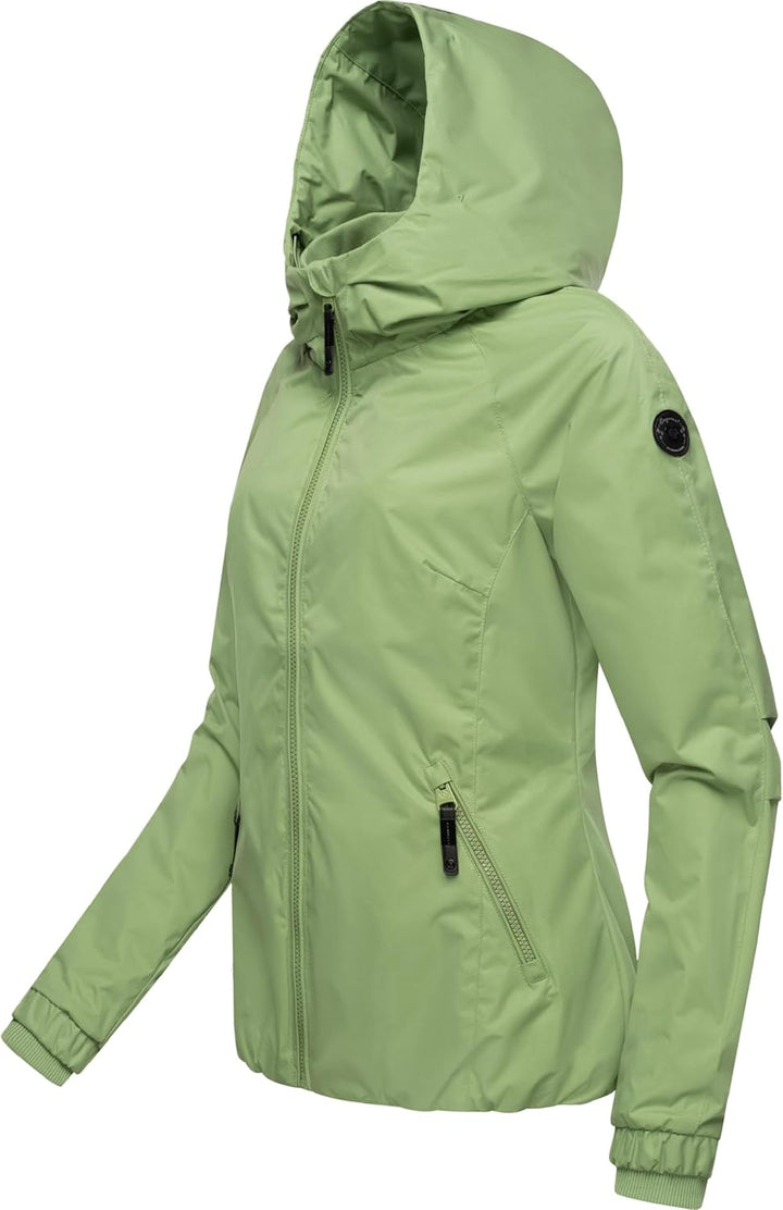 Ragwear Damen wasserdichte Übergangsjacke leichte Jacke kurz mit Kapuze Dizzie Intl XS-6XL S Light G