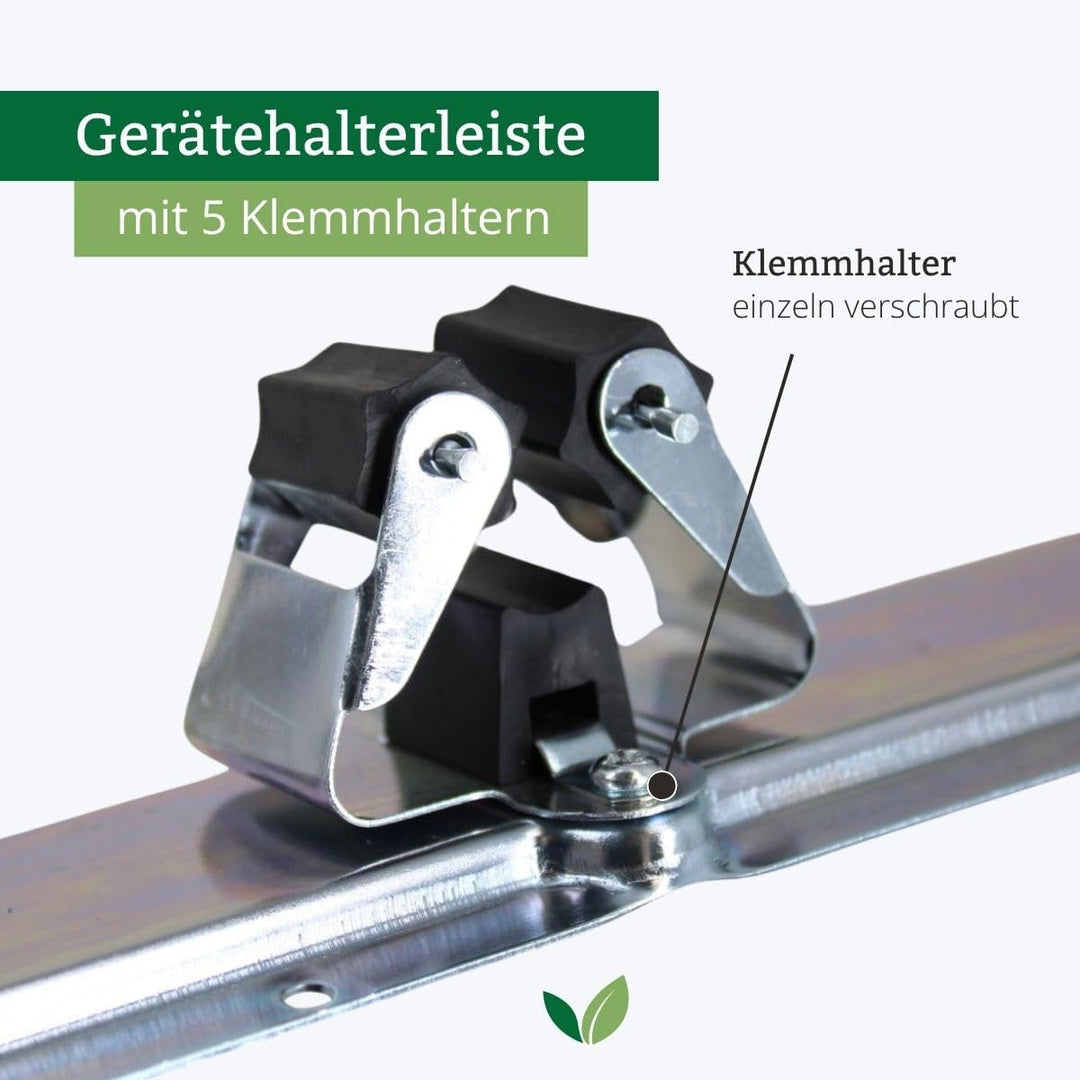 Galaflor Geräteleiste aus Metall mit 5 Klemmen (Kunststoff), Masse: 50x50 cm, Halterung für Geräte u