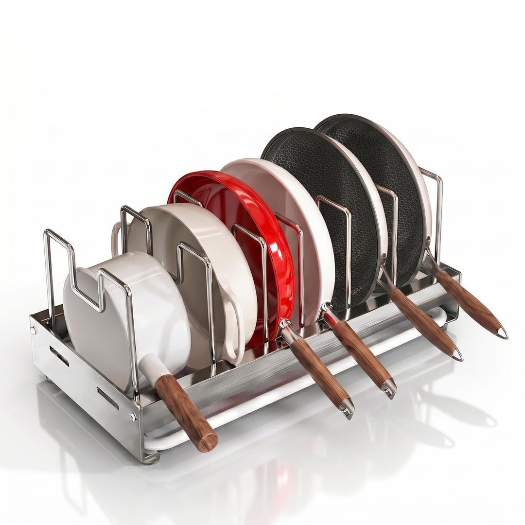 Topfdeckelhalter & Pfannen-Organizer, Edelstahl, 39x20x20cm | Küchen-Aufbewahrung für Arbeitsplatte