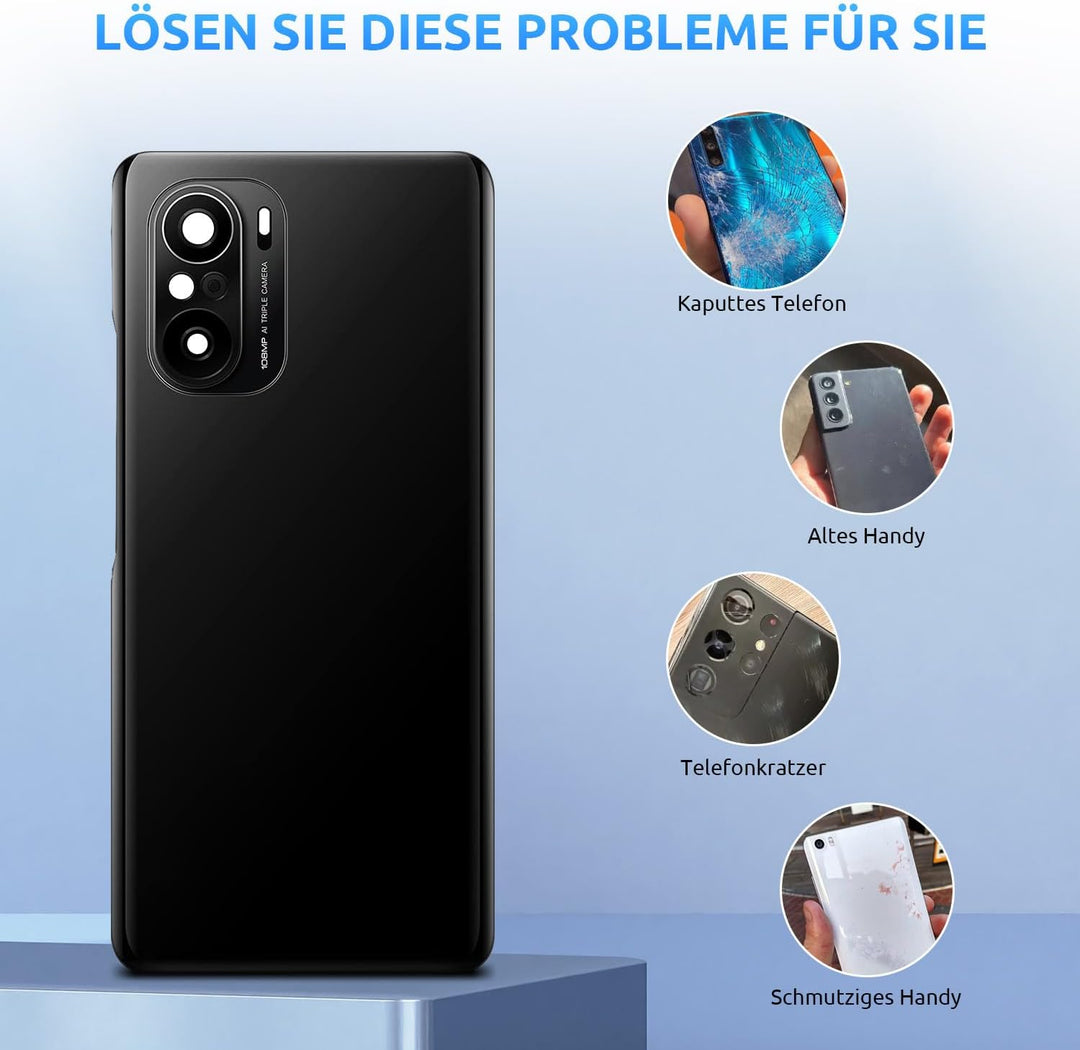 Eonpam Akkudeckel für Xiaomi Mi 11i Rückseite Glas Original Backcover Back Glas Ersatz Reparatur Set