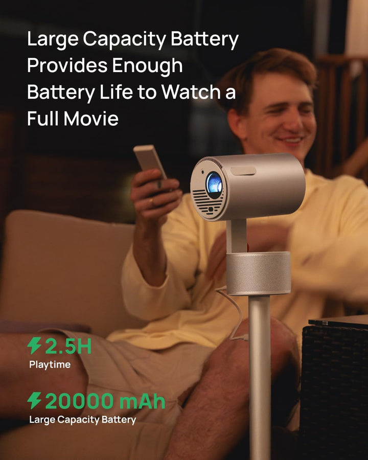 XGIMI MoGo 3 Pro 1080P Mini-Projektor, mit PowerBase-Ständer, Google TV mit lizenziertem Netflix, in