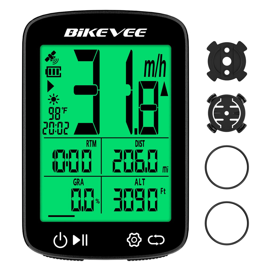 GPS Fahrradcomputer Kabellos Tacho Fahrrad IPX7 Wasserdicht mit Temperatur Höhe Steigung 2,4 Zoll Di