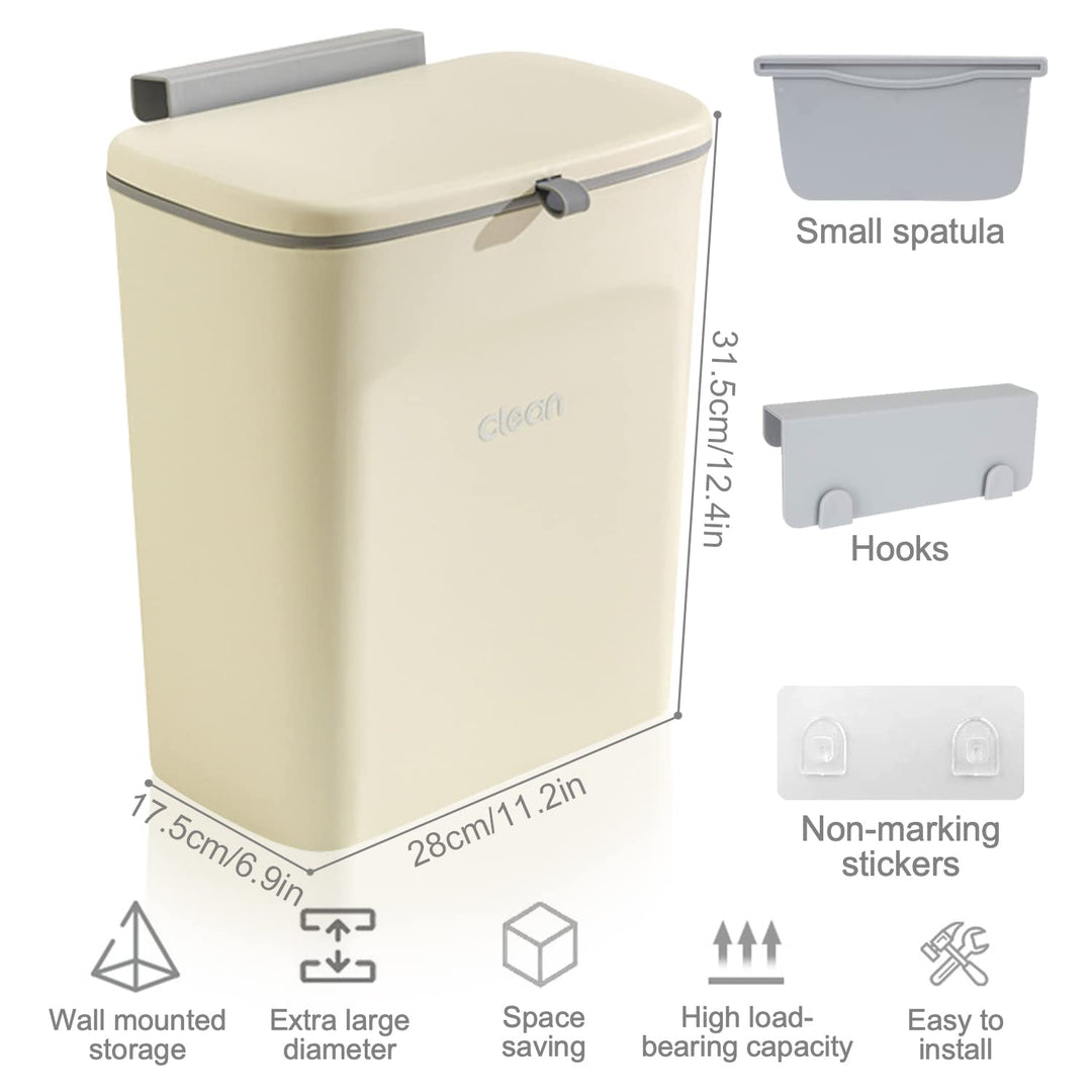 Komposteimer Küche,10L Biomülleimer,Camping Mülleimer,Hängender Mülleimer Küche mit Deckel für Badez