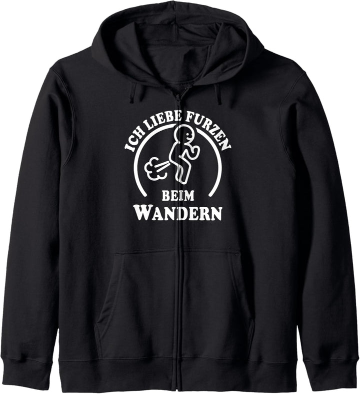 I Love Furzen Wandern Furz Kacken Furzkasse Ich Liebe Furzen Kapuzenjacke
