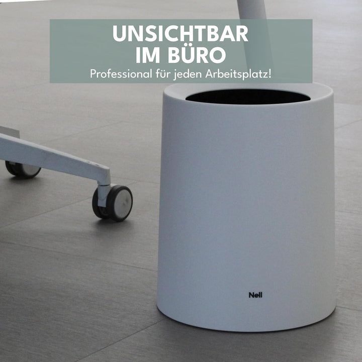 12L Mülleimer Weiss Matt – Vielseitiger Badezimmer Papierkorb & WC Mülleimer, Eleganter Büro Mülleim