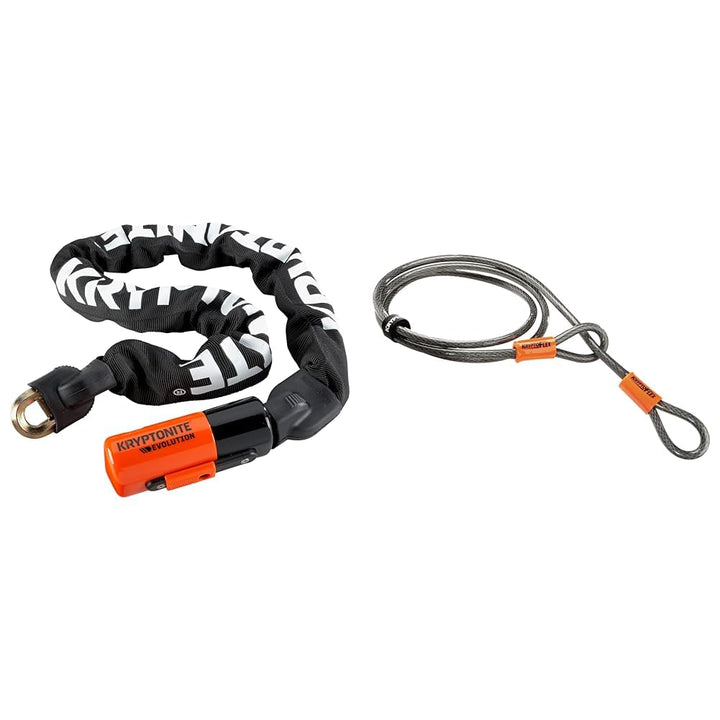 Kryptonite 808 Kabelschloss Evolution series 4 Integrated Chain 1090, Schwarz, 90cm & Schlaufenkabel
