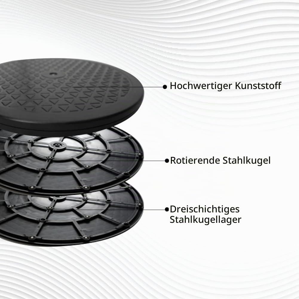 Annadue 50kg Belastbarer Drehteller 25cm, 360 Grad Drehplatte mit Doppelkugelgelagerter Lagerung, Un