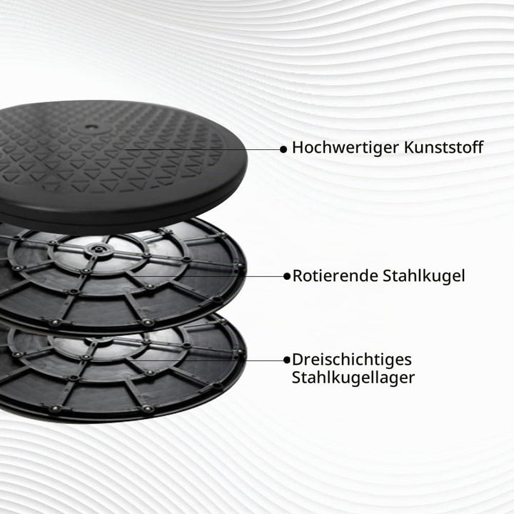 Annadue 50kg Belastbarer Drehteller 25cm, 360 Grad Drehplatte mit Doppelkugelgelagerter Lagerung, Un