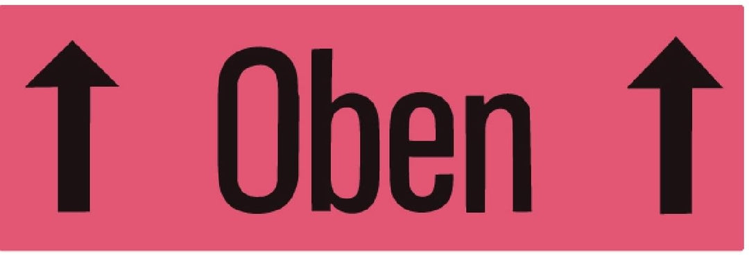 HERMA 6756 Oben Aufkleber, 1000 Stück, 39 x 118 mm, selbstklebend, klein, Warnhinweis Etiketten Vers