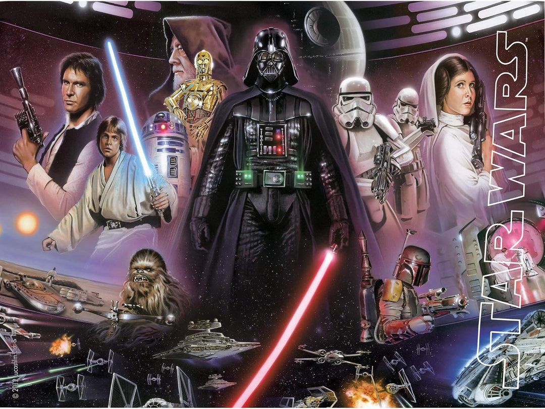 Tervis Star Wars – Collage Becher mit Wickeltuch und schwarzem Deckel, 680 ml, transparent 24oz, 24o