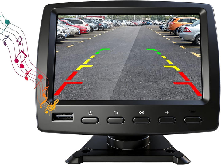OBEST Rückfahrkamera Auto Set mit FM Radio Bluetooth Musik und Monitor | Nachtsicht Parkplatzkamera