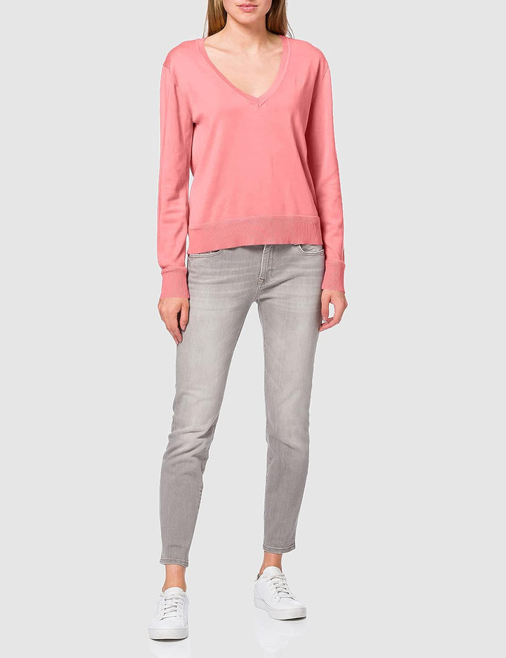 GANT Damen Light Cotton V-Neck Pullover, Blush Pink