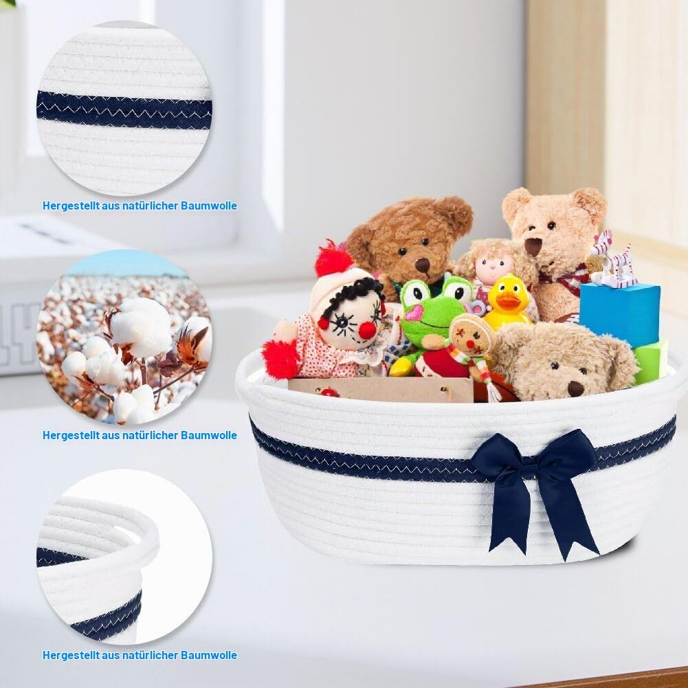 Abnaok Aufbewahrungskorb, Geschenkkorb Leer, Baumwolle Organizer Korb für Handtücher, Snacks, Hundes