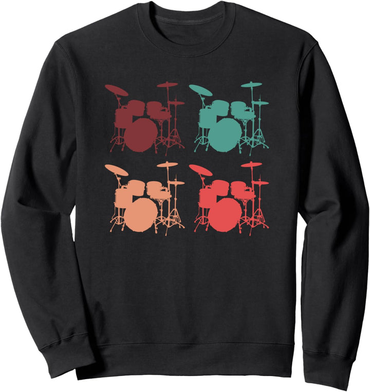 Schlagzeuger Drumsticks Drummer Trommler Retro Vintage Sweatshirt