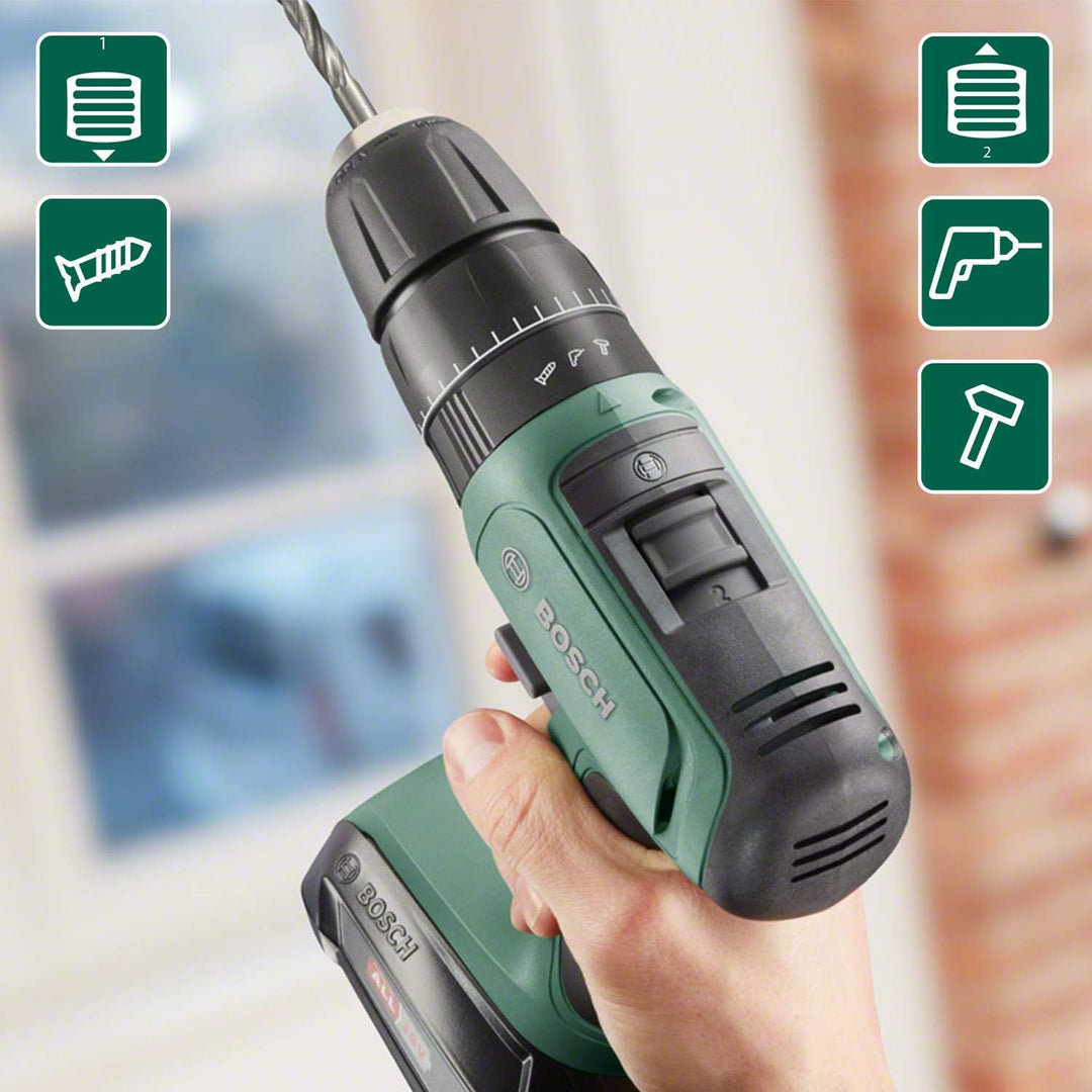 Bosch Akku Schlagbohrschrauber UniversalImpact 18 (2 Akku, 18 Volt System, im Koffer) Set | 2 Akkus,