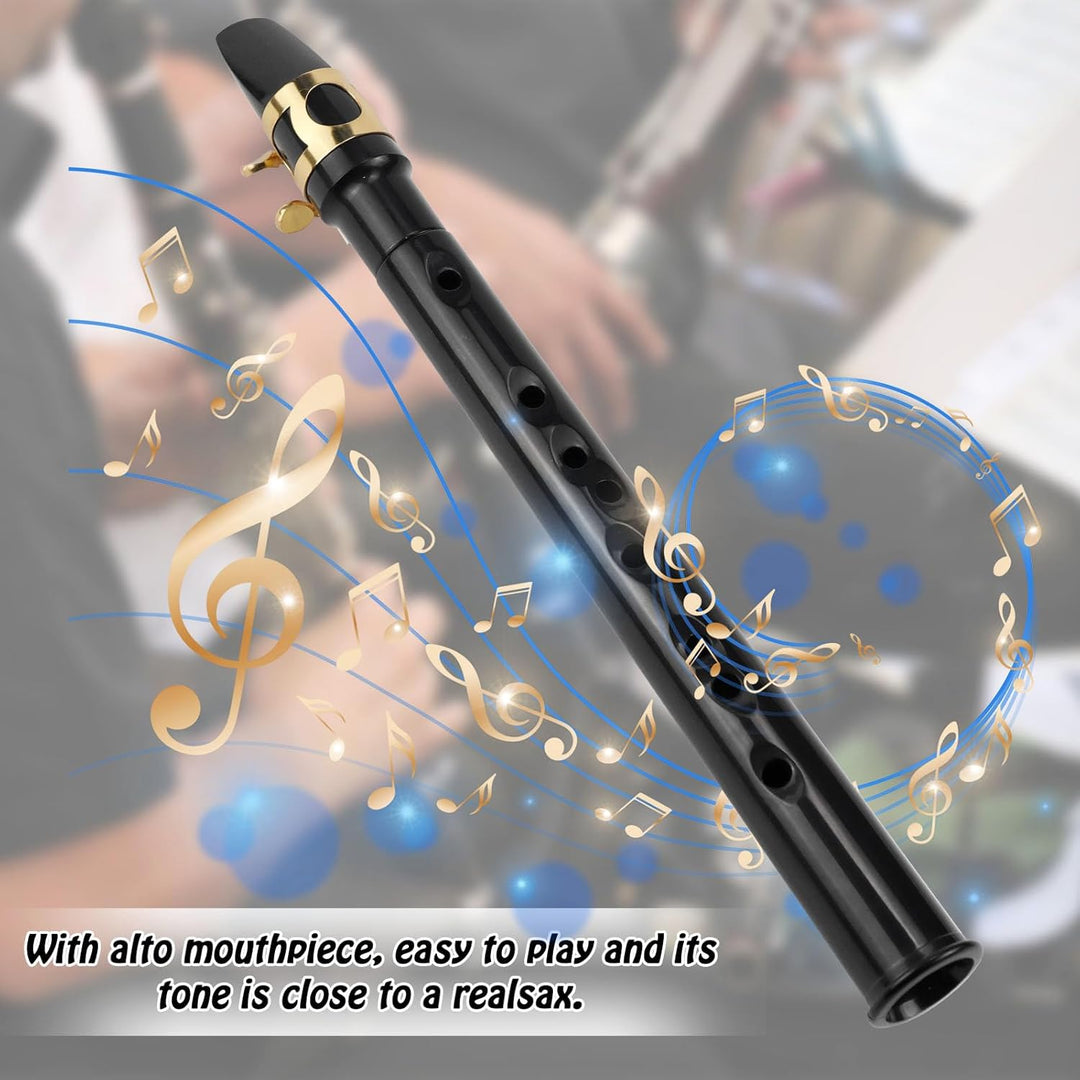 Mini Saxophon Spielbar Tragbares Instrumente Taschensaxophon Schwarz Pocket Saxophone Kit mit Saxoph