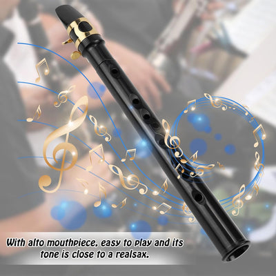 Mini Saxophon Spielbar Tragbares Instrumente Taschensaxophon Schwarz Pocket Saxophone Kit mit Saxoph