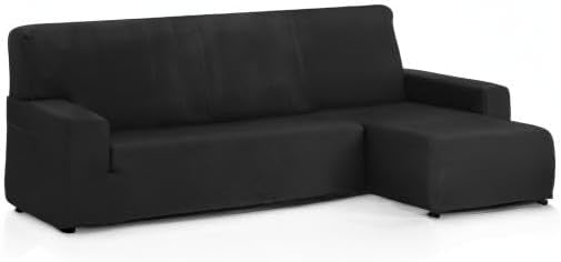 Martina Home - Sofabezug für Chaise Longue, Modell Túnez, Stoff, Schwarz, kurzes Eckteil rechts, 32x