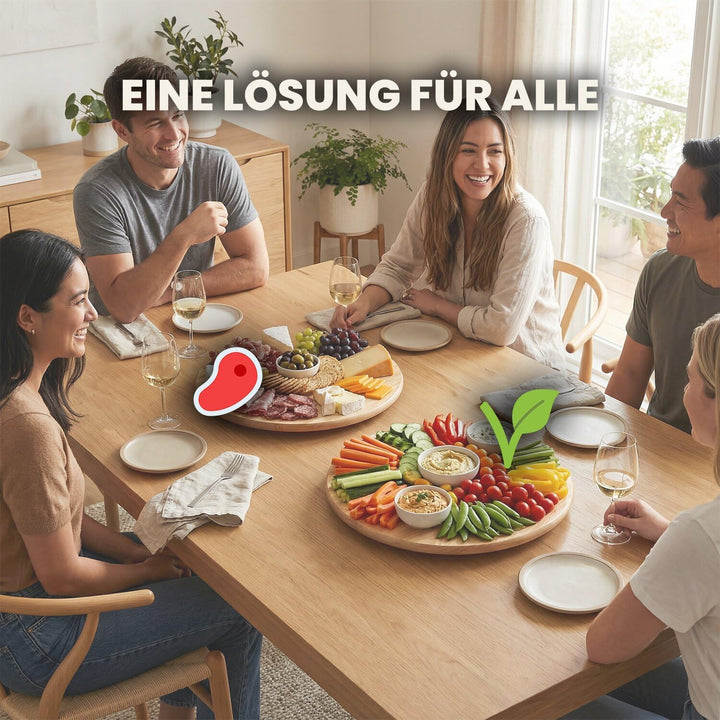 Drehteller Holz stabil mit Rutschfester Unterseite Durchmesser 30 cm | 30 cm, Robustes Buchenholz ma