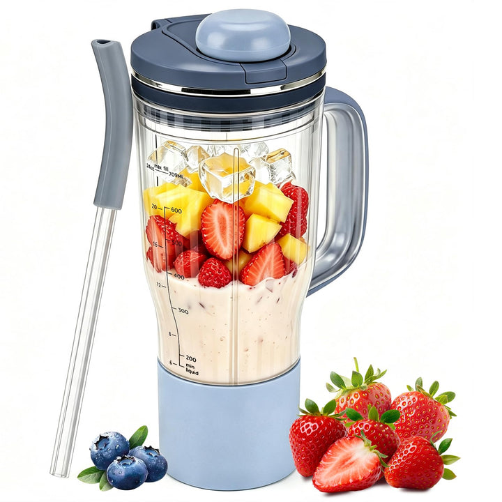 710 ml Reisebecher Ersatz für Ninja Blend Boss Becher, Blau | Mixbecher mit BPA-freier, Undicht, Bru