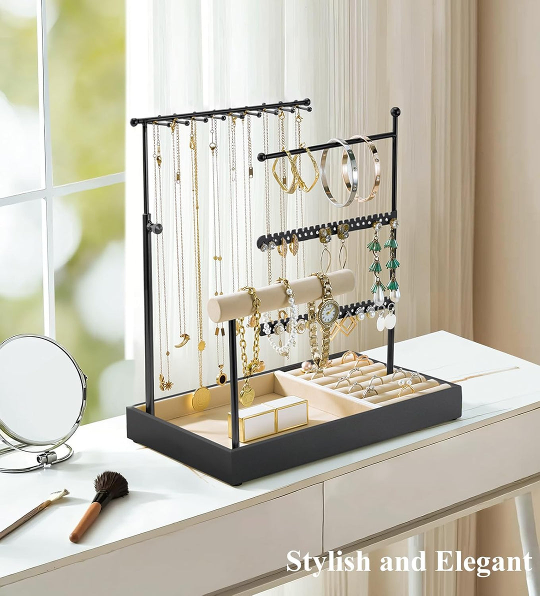 Emibele Schmuck-Halter, Schmuck Organizer Stand Halsketten Ohrringe Armband Halter, 5-Stöckiger Schm