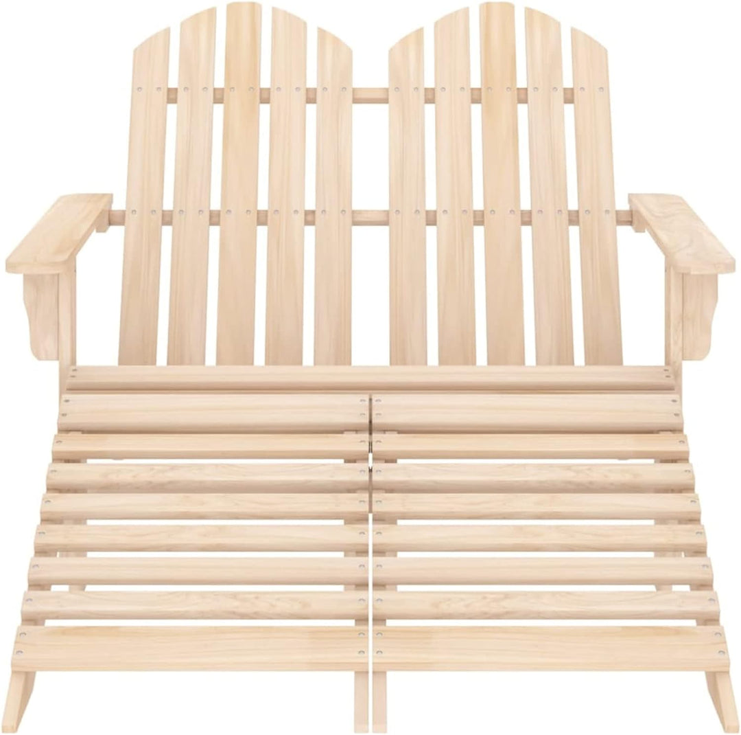 Tidyard 2-Sitzer Adirondack Gartenbank mit Fussstütze Parkbank Sitzbank Holzbank Gartenmöbel Bank Ma