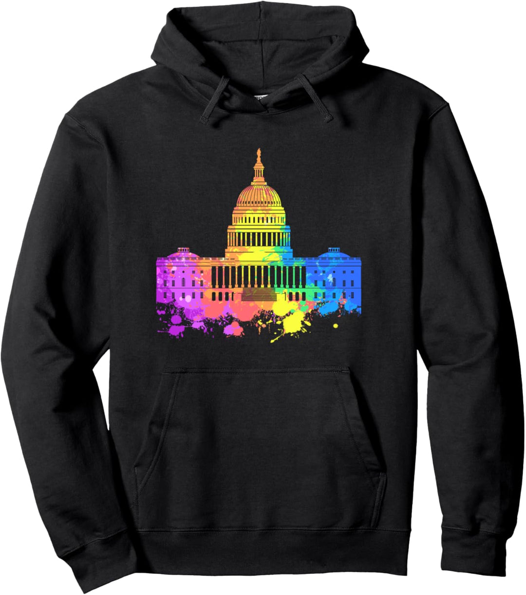US Capitol Skyline Aquarell Souvenirs Geschenke Washington DC Pullover Hoodie