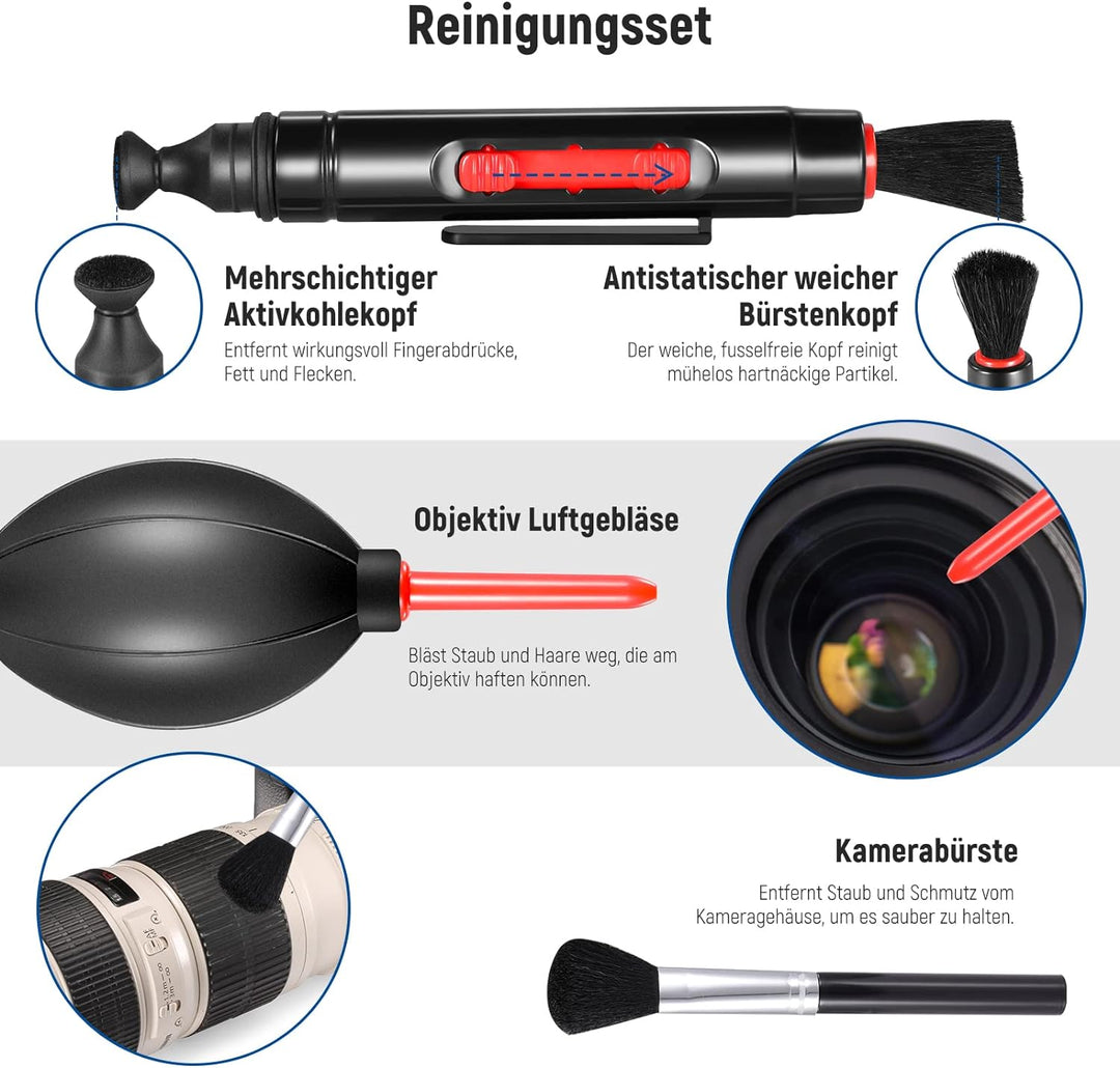 NEEWER 52mm Objektiv und ND Filter Set Weitwinkel/2,2 Fach Teleobjektiv für 18mm 85mm APS C Objektiv