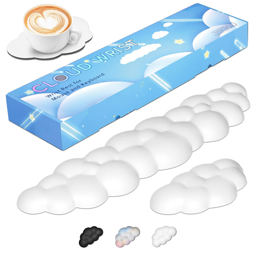 JIKIOU Upgrade Leder Cloud Tastatur Handgelenkauflage, Cloud Handgelenkauflage mit rutschfester PU-B