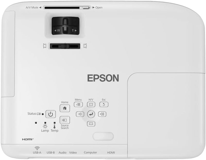 Epson EB-W06 3LCD-Projektor (WXGA 1.280x800p, 3.700 Lumen Weiss- und Farbhelligkeit, Kontrastverhält