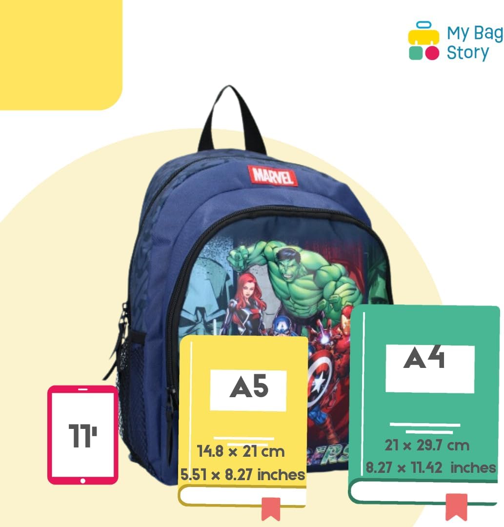 mybagstory - Rucksack – Avengers – Blau – Kinder – Schule – Grundschule – Kindergarten – Schulranzen