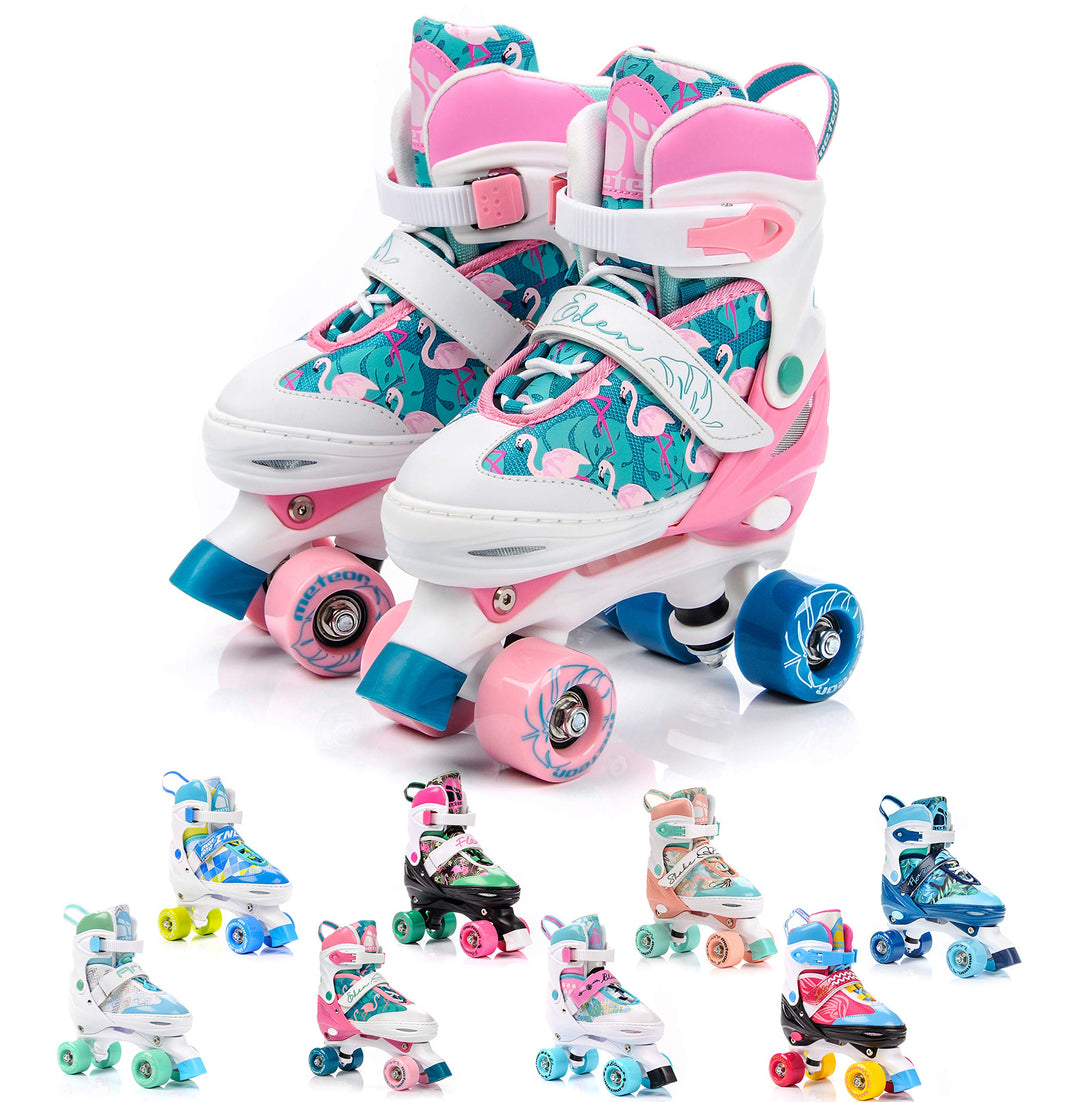 meteor Retro Rollschuhe Disco Roll Skate wie in den 80er Jahren Jugend Roll-Schuhe Kinder Quad Skate