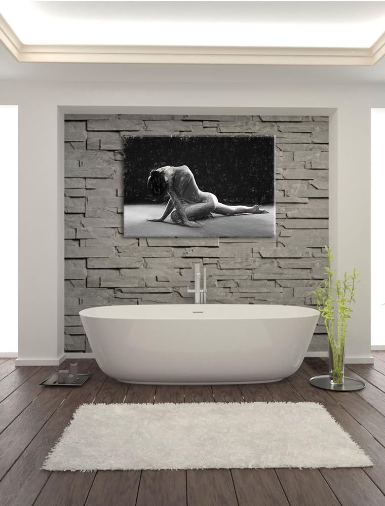 Pixxprint Schöne sexy Frau Macht Yoga Kunst als Leinwandbild/Grösse: 100x70 / Wandbild/Kunstdruck/fe