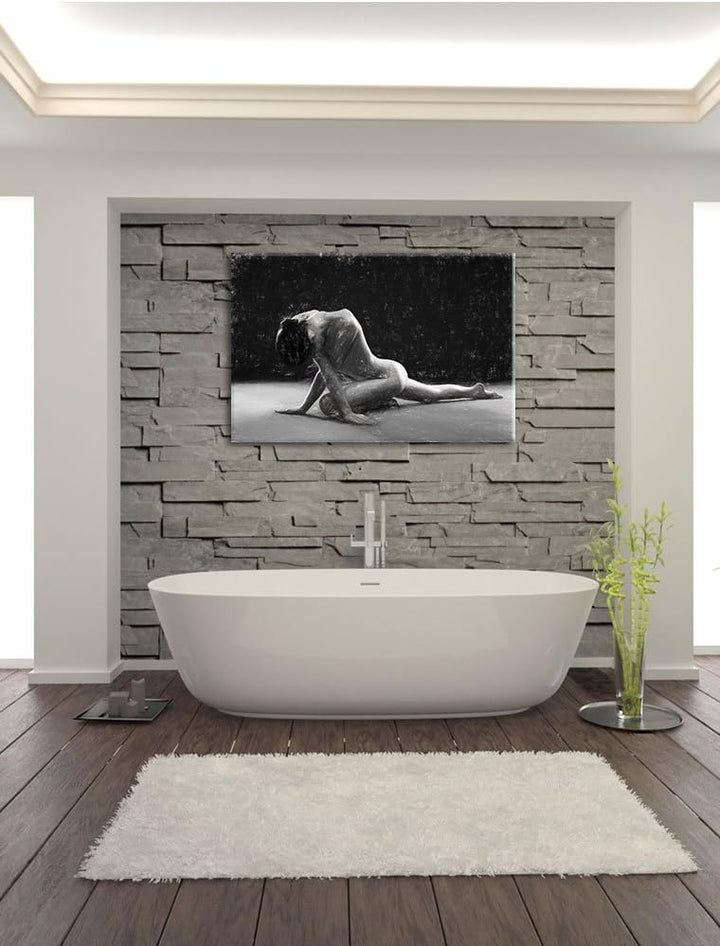 Pixxprint Schöne sexy Frau Macht Yoga Kunst als Leinwandbild/Grösse: 100x70 / Wandbild/Kunstdruck/fe