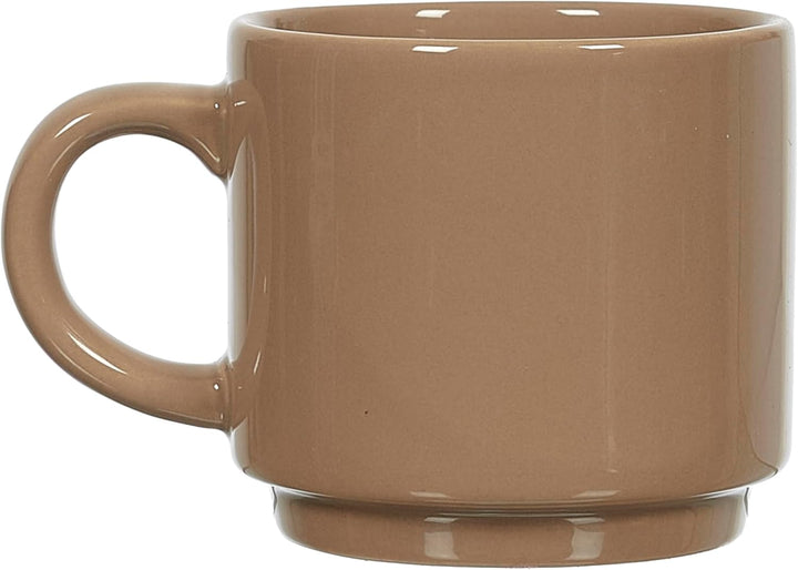 HOME DECO FACTORY, KA0500, Plain Mug Set of 4 with Holder, Durable Ceramic, Elegant and Practical De