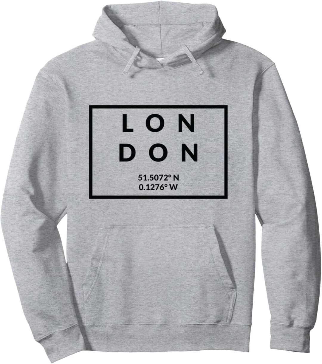 Hauptstadtkoordinaten des Vereinigten Königreichs - London Pullover Hoodie