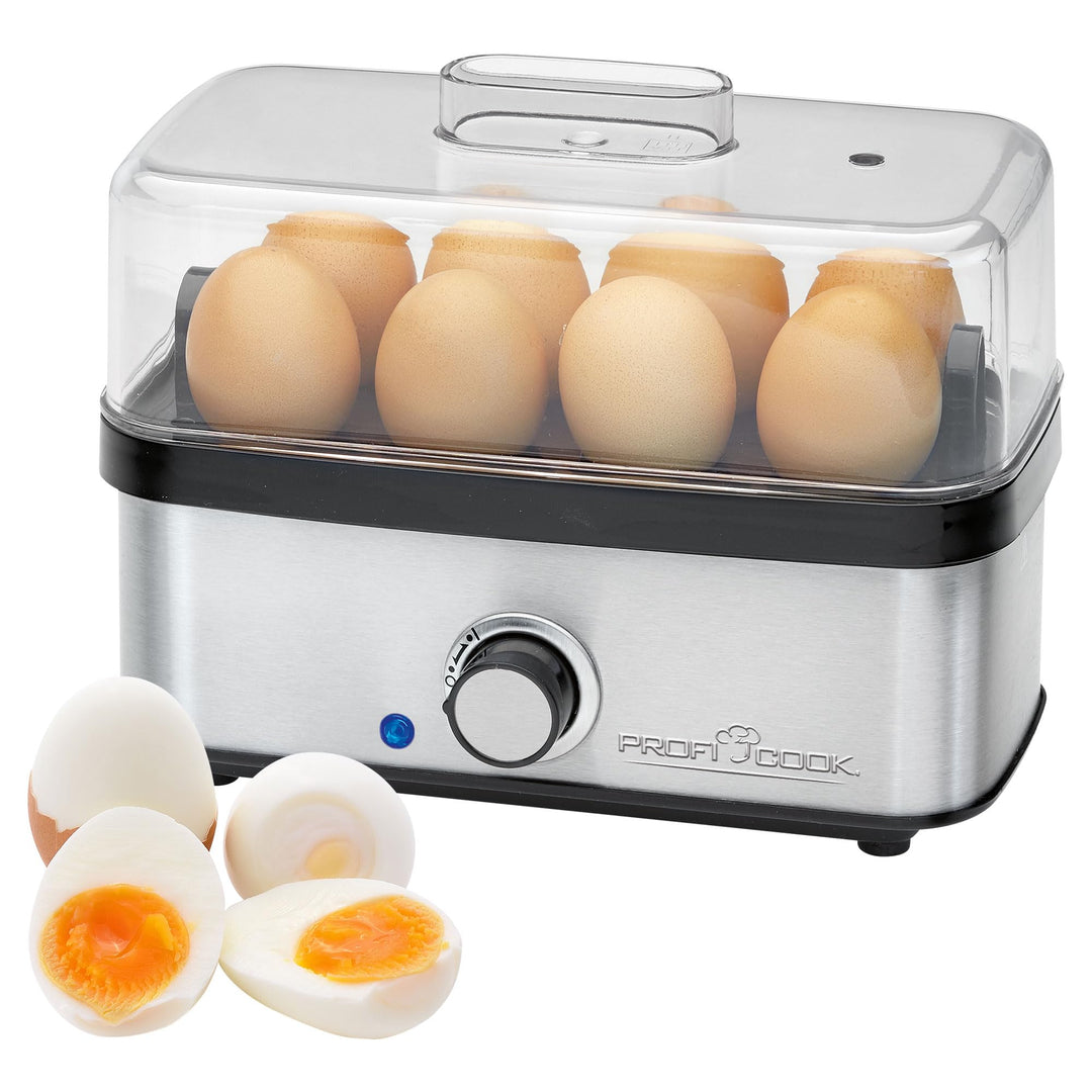 ProfiCook® Eierkocher für bis zu 8 Eier | Egg Cooker mit Omelett-/Pochier-Funktion | Egg Boiler mit