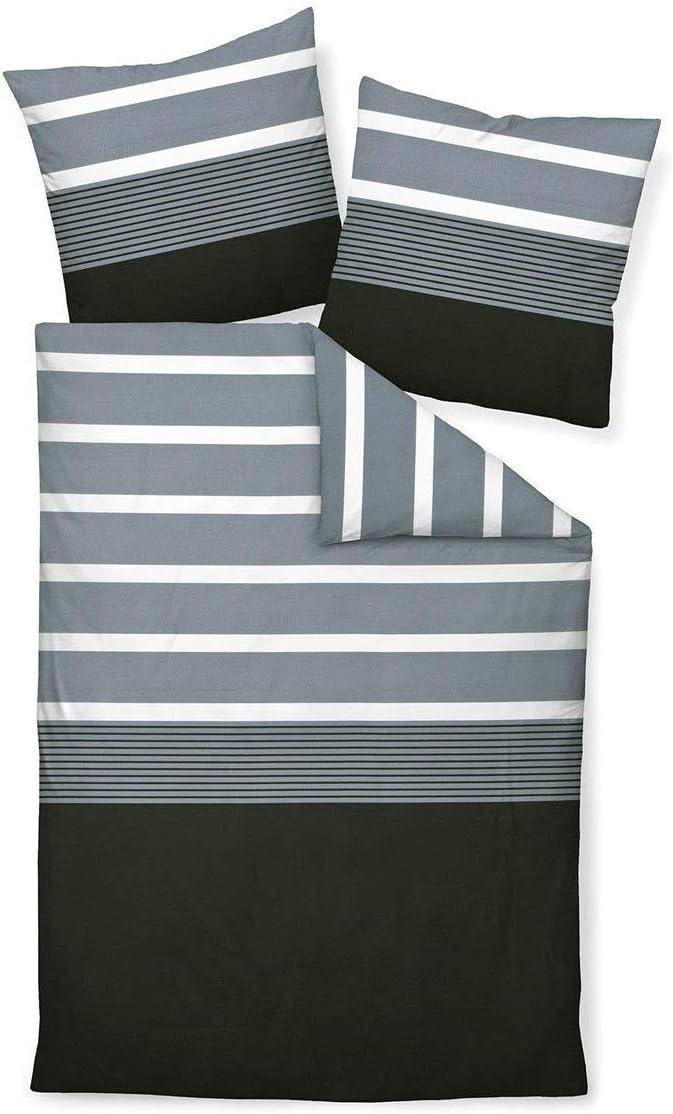 Janine Feinbiber Bettwäsche Davos Silber 200x200 cm + 2X 80x80 cm, 200x200 cm + 2x 80x80 cm