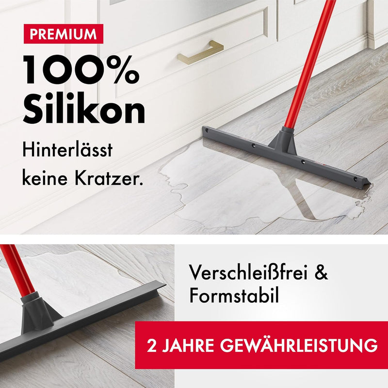 Tyroler Schiebe & Zieh Wasserschieber Bodenabzieher | 44cm Silikonkopf Abzieher Boden | Wasserschieb