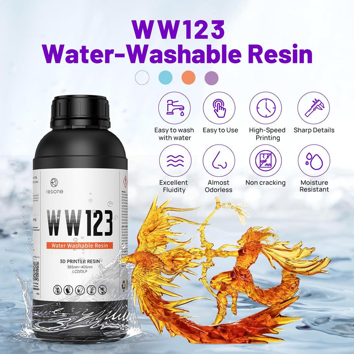 RESIONE Wasserwaschbares Resin for 3D Drucker - Flüssiges 405-nm-Hochgeschwindigkeitsdruckharz mit R