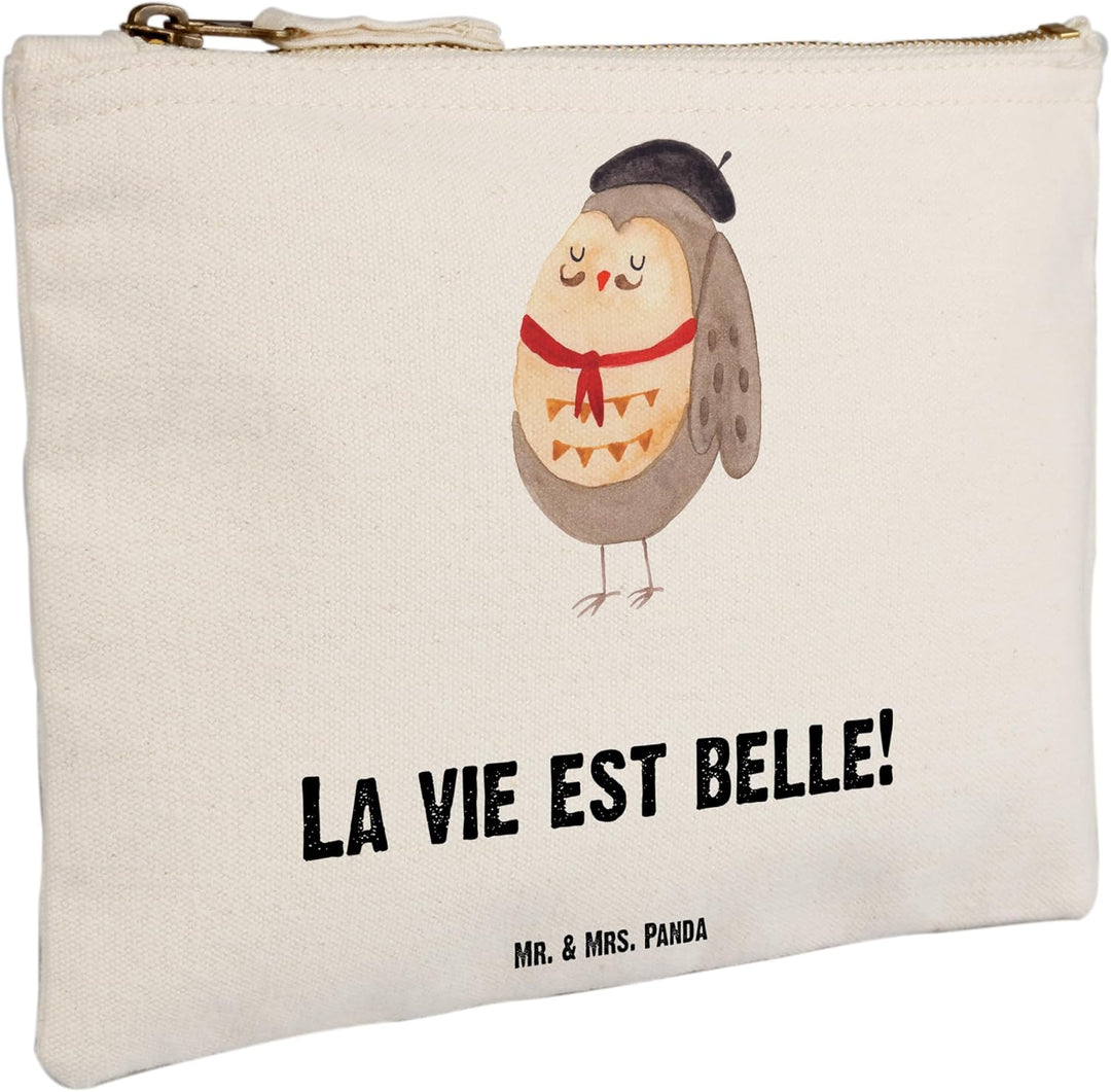 Mr. & Mrs. Panda Kosmetiktasche Eule Frankreich Grösse XL Grosse - Geschenk, Das Leben Ist schön, La