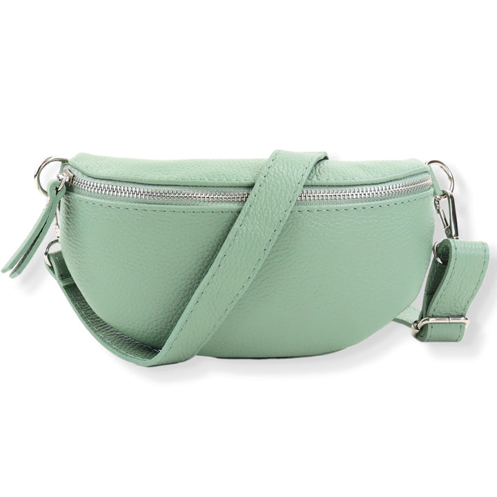 Blade Bauchtasche Damen Echtleder, stylische Gürteltasche Damen mit 2 gemusterten und Leder abnehmba